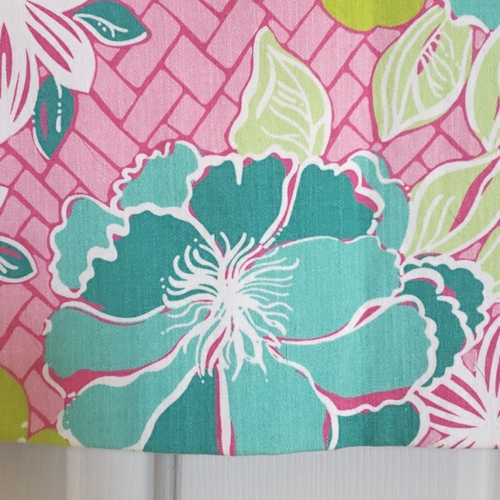Handmade Pink & Green Tropical Floral Pencil Skirt | Summer Resort Medium - Picture 6 of 10